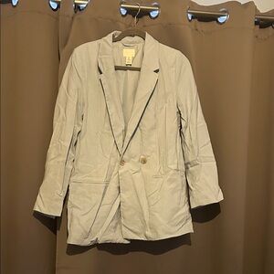 Light Blue Double-Breasted Oversized Blazer